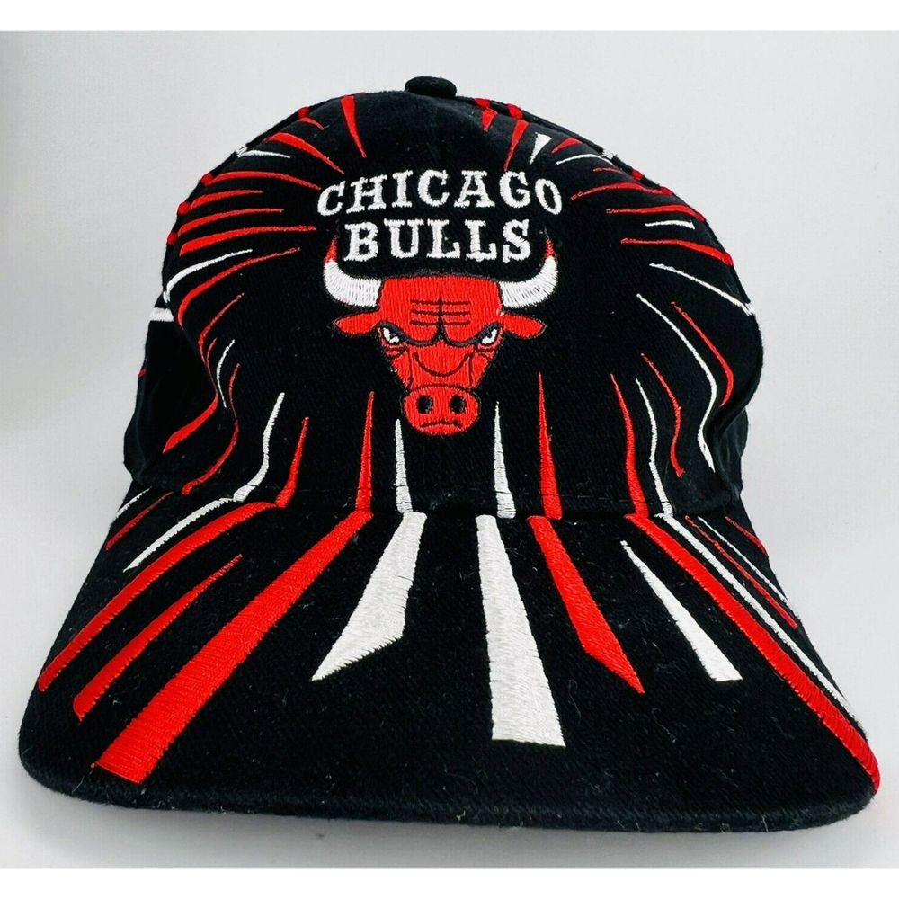 Vtg 90s Chicago Bulls Official Licensed Shatter Style Snapback Hat NBA Jordan